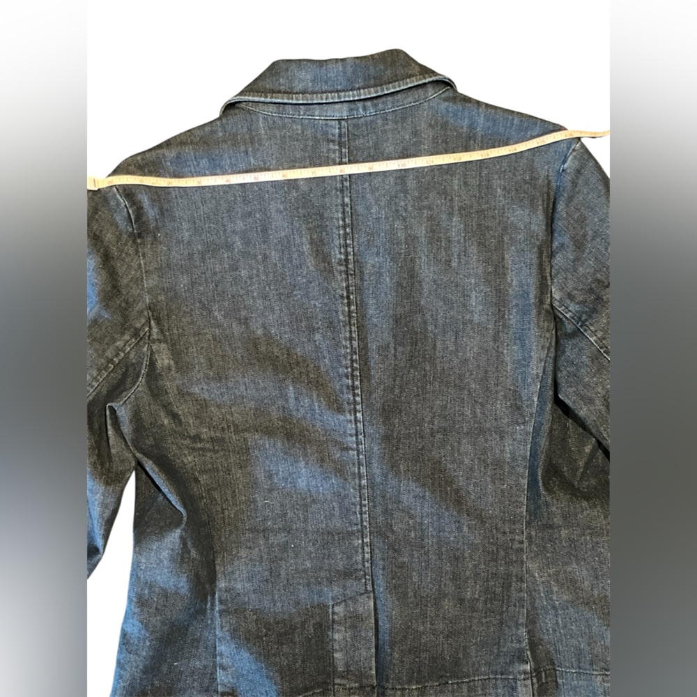 Talbots Vintage Dark Denim Women's Aberdeen Blazer Cotton Spandex 3/4 Sleeves 10 - Picture 13 of 16